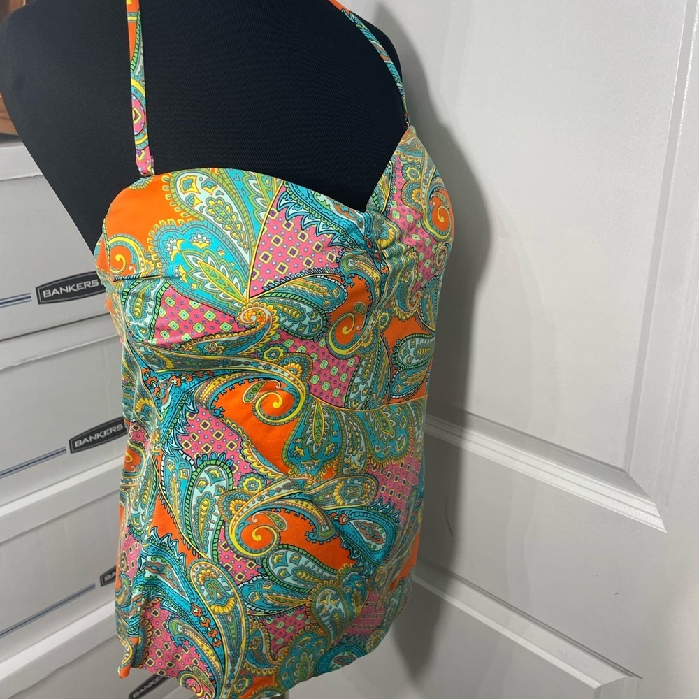 Ana Vibrant Paisley Halter Top Size 14 CB-110 - Picture 6 of 7